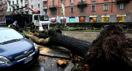 Milano Lombardia alberi caduti treni bloccati