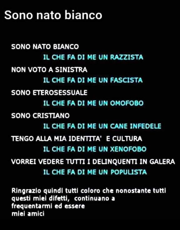 Sono nato Bianco